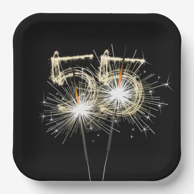 Plato De Papel fiesta del 55° aniversario habla sobre negro (Anverso)