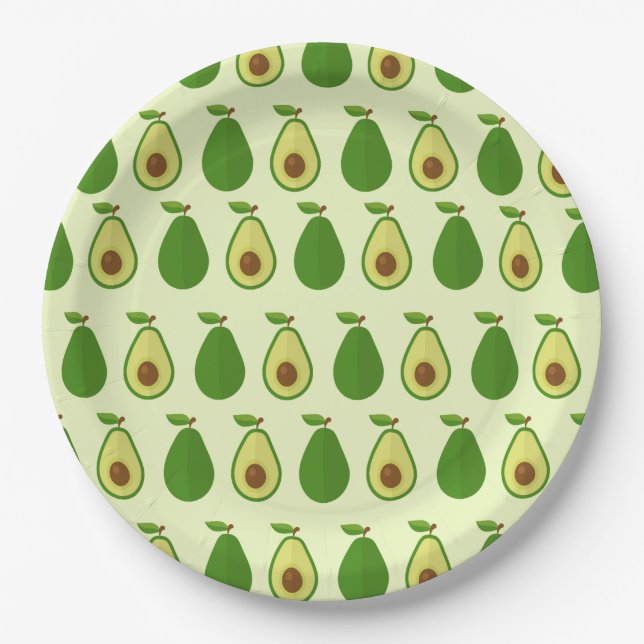 Plato De Papel Fiesta del aguacate 9" placas (Anverso)
