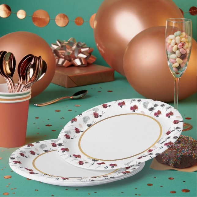 Plato De Papel Fiesta del aniversario del patrón abstracto (Multi)