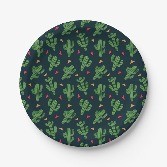 Plato De Papel Fiesta del cactus (Anverso)