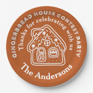 Plato De Papel Fiesta del Concurso Gingerbread House