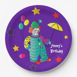 Plato De Papel Fiesta del cumpleaños del niño Payaso feliz con 
