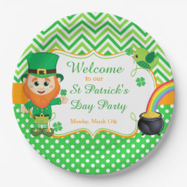 Plato De Papel Fiesta del Día de San Patricio duende irlandés