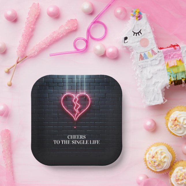 Plato De Papel Fiesta del divorcio cardíaco roto (Fiesta)