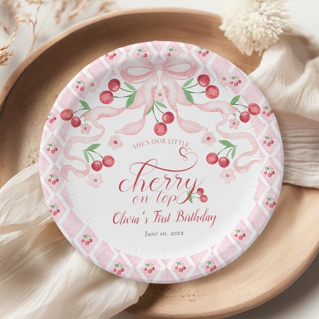 Plato De Papel Fiesta del primer cumpleaños de Cherry (Subido por el creador)