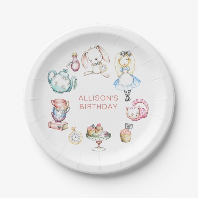 Plato De Papel Fiesta del Primer Cumpleaños de Onederland (Anverso)