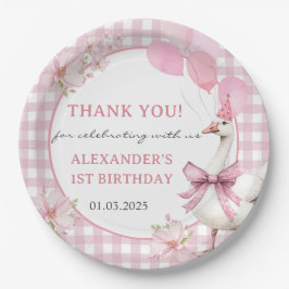 Plato De Papel Fiesta del primer cumpleaños de Silly Goose