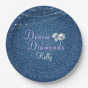 Plato De Papel Fiesta Denim and Diamonds