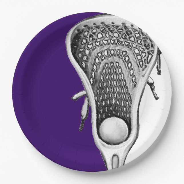 Plato De Papel Fiesta Deportivo Lacrosse Purple