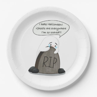 Plato De Papel Fiesta divertida de Halloween Fantasma asustado