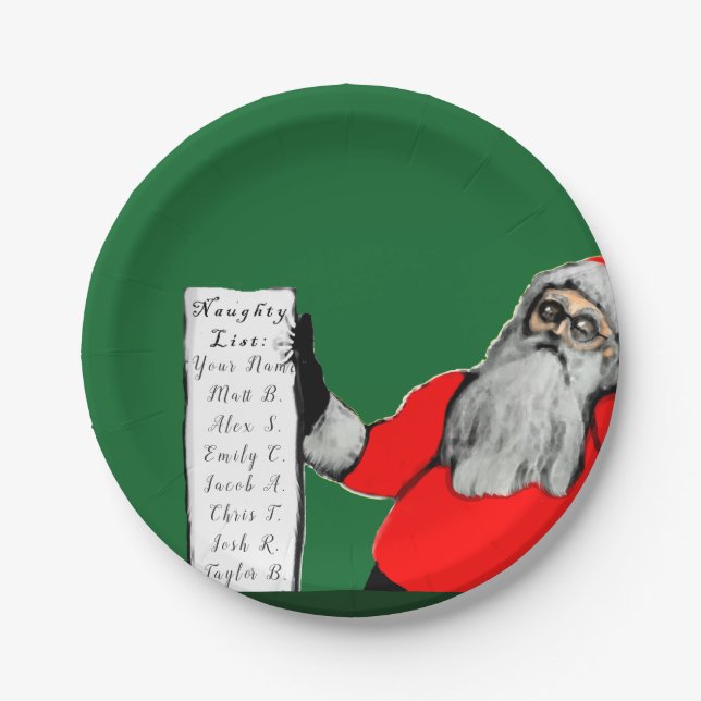 Plato De Papel Fiesta divertida de Navidad (Anverso)