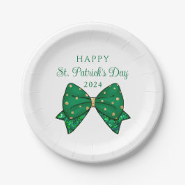 Plato De Papel Fiesta elegante del día de San Patricio