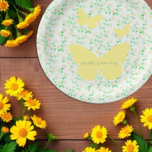 Plato De Papel Fiesta en el Jardín para Baby Shower de Género Neu