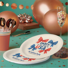 Plato De Papel Fiesta en el Personalizado Patriótico de los Estad