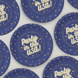 Plato De Papel Fiesta en la Marina de Estados Unidos 4 de julio D