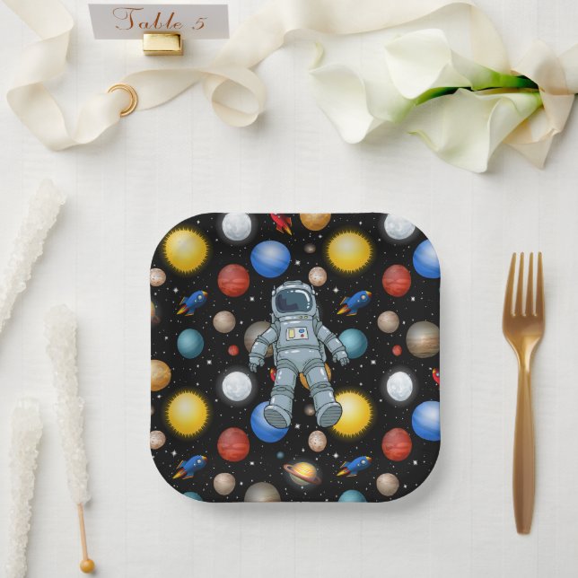 Plato De Papel Fiesta Espacial  (Boda)