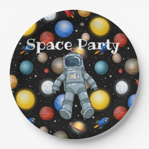 Plato De Papel Fiesta espacial