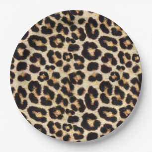 Plato De Papel Fiesta Faux Leopard Fur