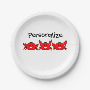 Plato De Papel Fiesta feliz de Red Crabs Beach