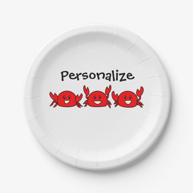 Plato De Papel Fiesta feliz de Red Crabs Beach (Anverso)