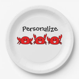 Plato De Papel Fiesta feliz de Red Crabs Beach