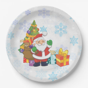 Plato De Papel Fiesta festivo de Santa Claus