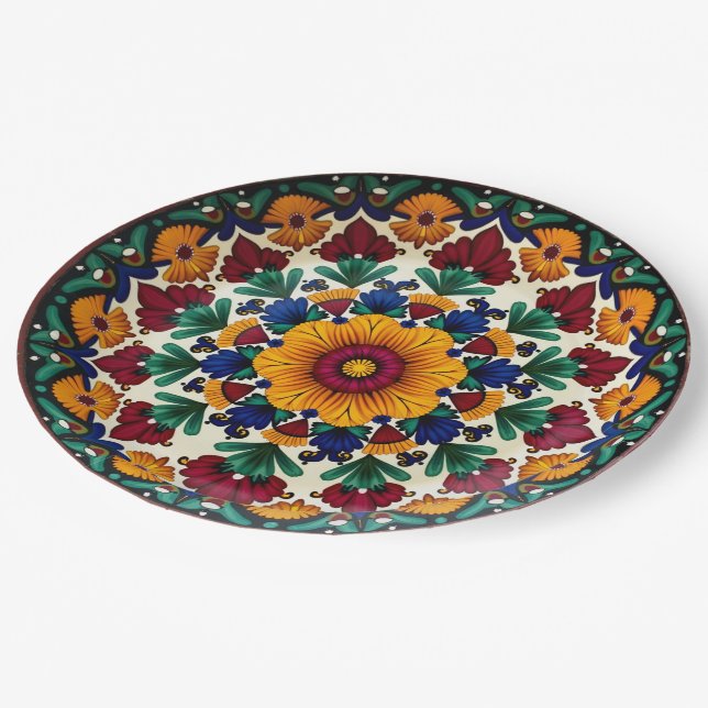 Plato De Papel 💀 🎉 Fiesta Floraframe Día de los Muertos (Angular)