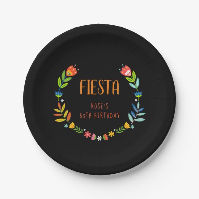 Plato De Papel Fiesta floral (Anverso)