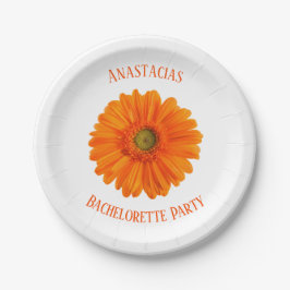 Plato De Papel Fiesta Floral Daisy Bachelorette personalizada