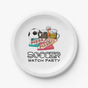 Plato De Papel Fiesta Fútbol Beer Pizza SOCCER WATCH
