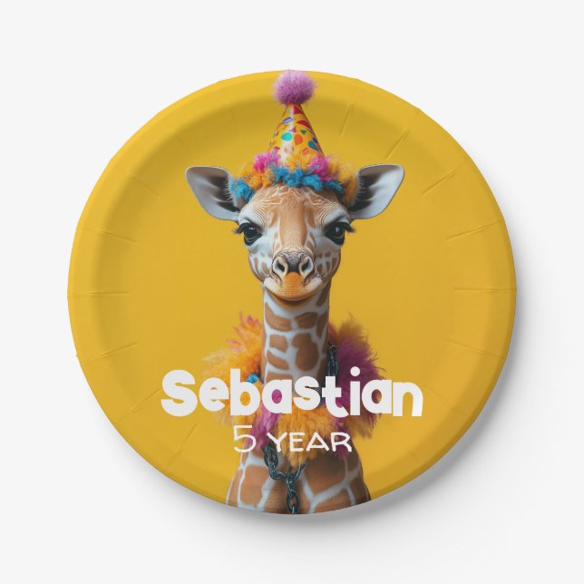Plato De Papel Fiesta Giraffe Extravaganza (Anverso)