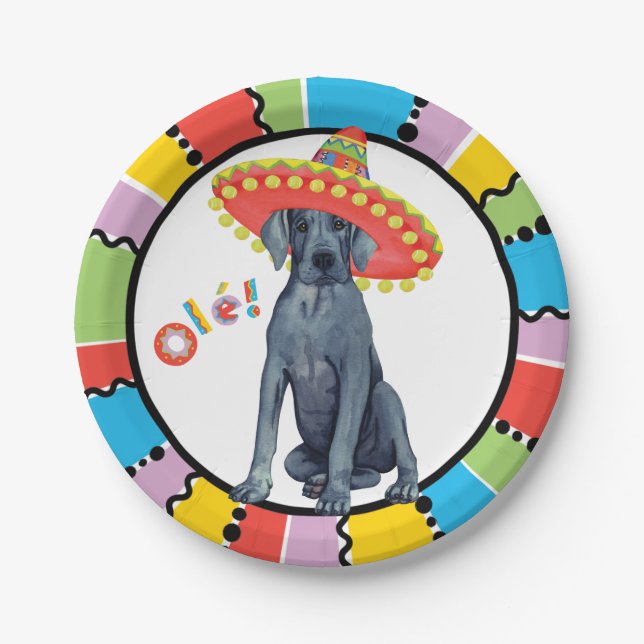 Plato De Papel Fiesta great dane (Anverso)