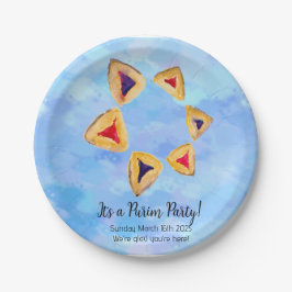 Plato De Papel Fiesta Hamantaschen Star Purim