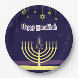 Plato De Papel Fiesta Hanukkah Suministra Placas de papel