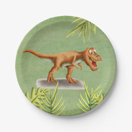 Plato De Papel Fiesta infantil divertida de T-Rex