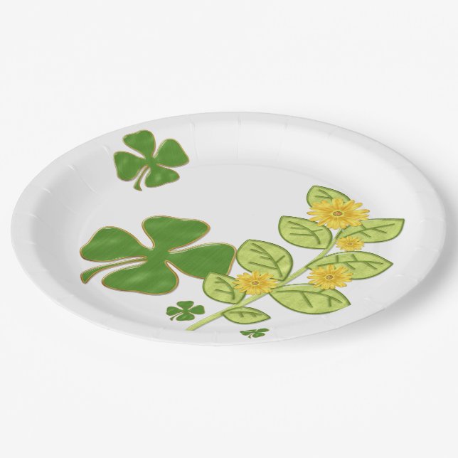 Plato De Papel Fiesta irlandés Charm Whimsical BULK PLATES 2 (Angular)