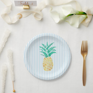 Plato De Papel Fiesta Luau de Pintura de piña