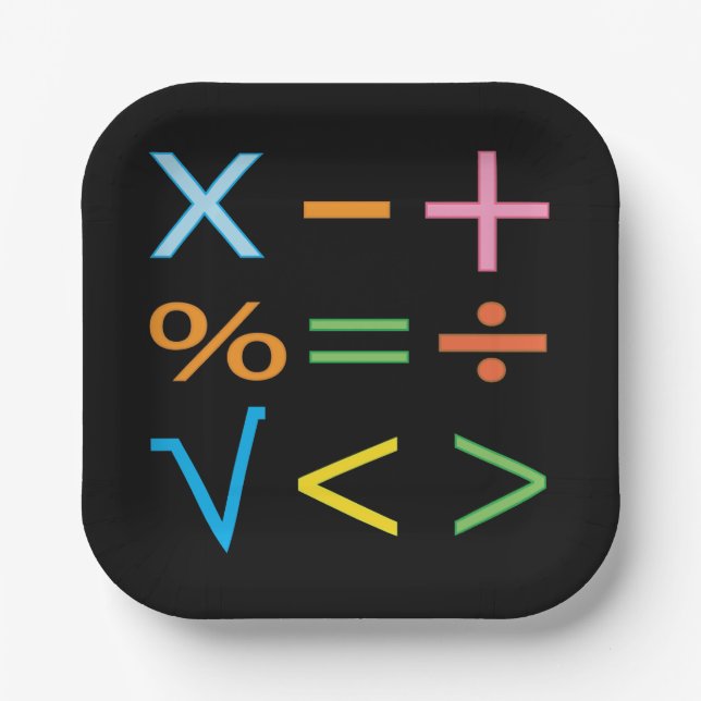 Plato De Papel Fiesta matemático matemático matemático (Anverso)