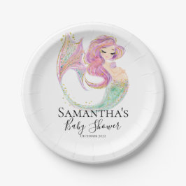 Plato De Papel Fiesta Mermaid Baby Shower
