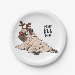Plato De Papel Fiesta Merry Pug