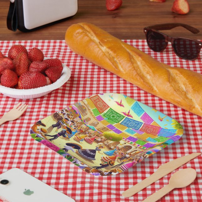 Plato De Papel Fiesta mexicana (Picnic)