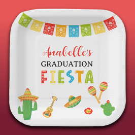 Plato De Papel Fiesta Mexicana de Graduación