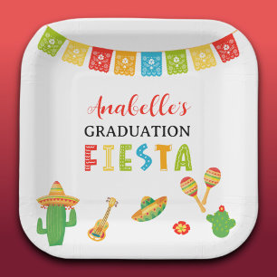 Plato De Papel Fiesta Mexicana de Graduación