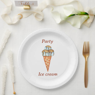Plato De Papel Fiesta minimalista de helados