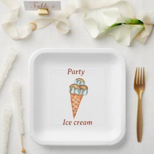 Plato De Papel Fiesta minimalista de helados