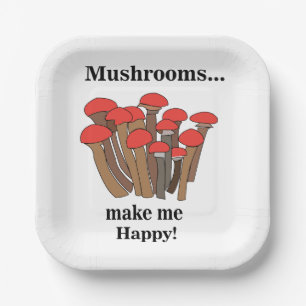 Plato De Papel Fiesta Mushroom Woodland Red Mushrooms