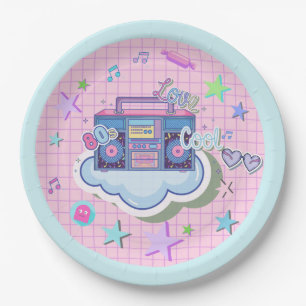 Plato De Papel fiesta, música, rock and roll, retro, tweens