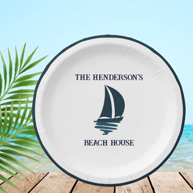 Plato De Papel Fiesta Nautical Beach House (Subido por el creador)