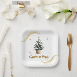 Plato De Papel Fiesta navidades Elegant Gold Postsert