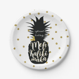 Plato De Papel Fiesta Navideña de Mele Kalikimaka Piña
